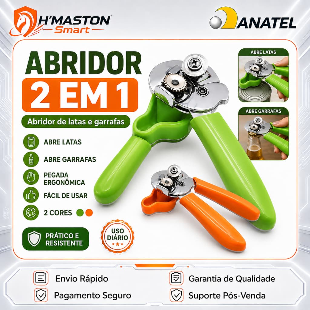 H'Maston KGQ01 Abridor De Lata Inox Abridor De Garrafa Divertido Abridor Multiuso