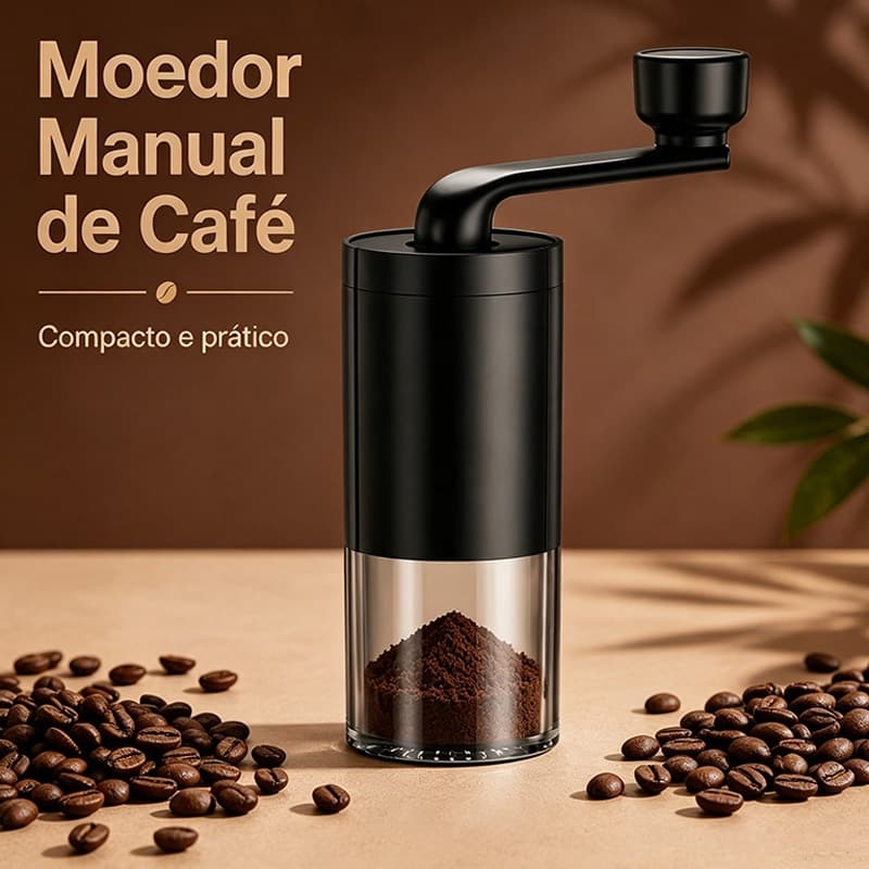 Moedor De Café Manual Com Manivela Ajuste Grossa E Fina Prático Portátil Para Grãos De Café
