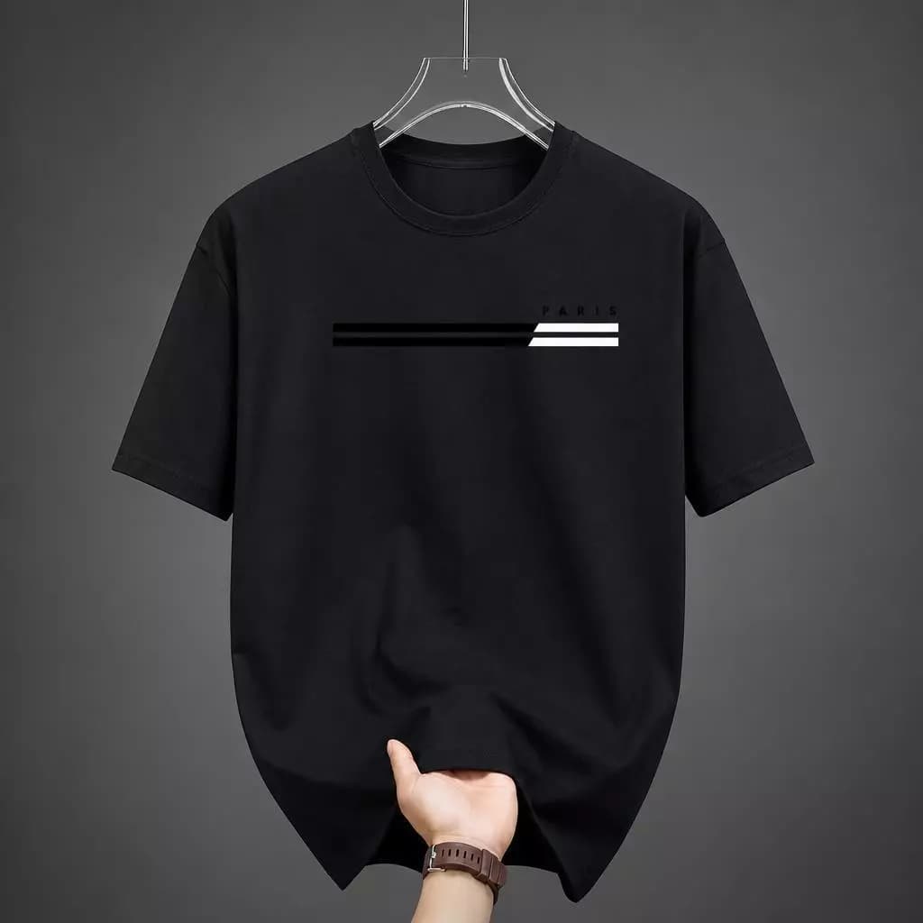 Camiseta Masculina Paris faixas 100% algodao 100% Algodao Blusa Envio Imediato
