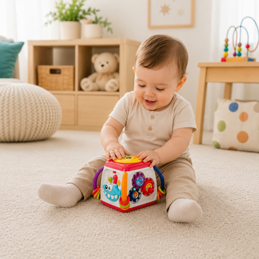 Cubo Musical de Atividades Bebê 9 em 1 Educativo Montessori Sons e Desenvolvimento Motor