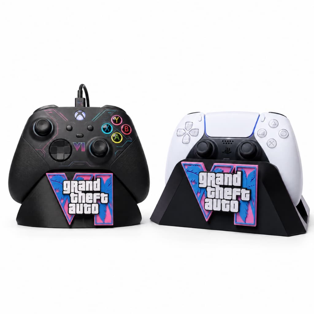 Suporte Controle Manete GTA 6 GTA VI DualSense PS5 PlayStation 5 e Xbox Series X S One Porta Controle Gamer para Setup