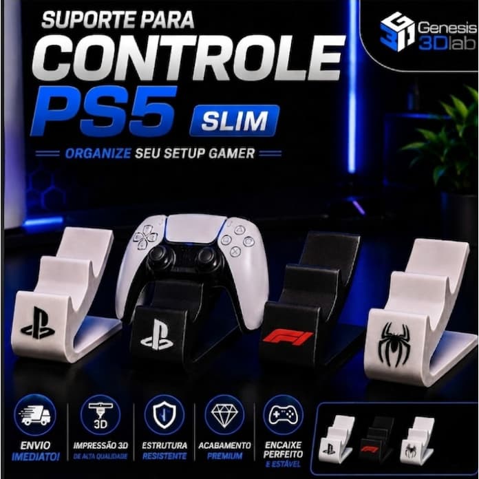 Suporte Duplo Para 2 Controles  PS5 -PS4  Organização Gamer organizador de mesa