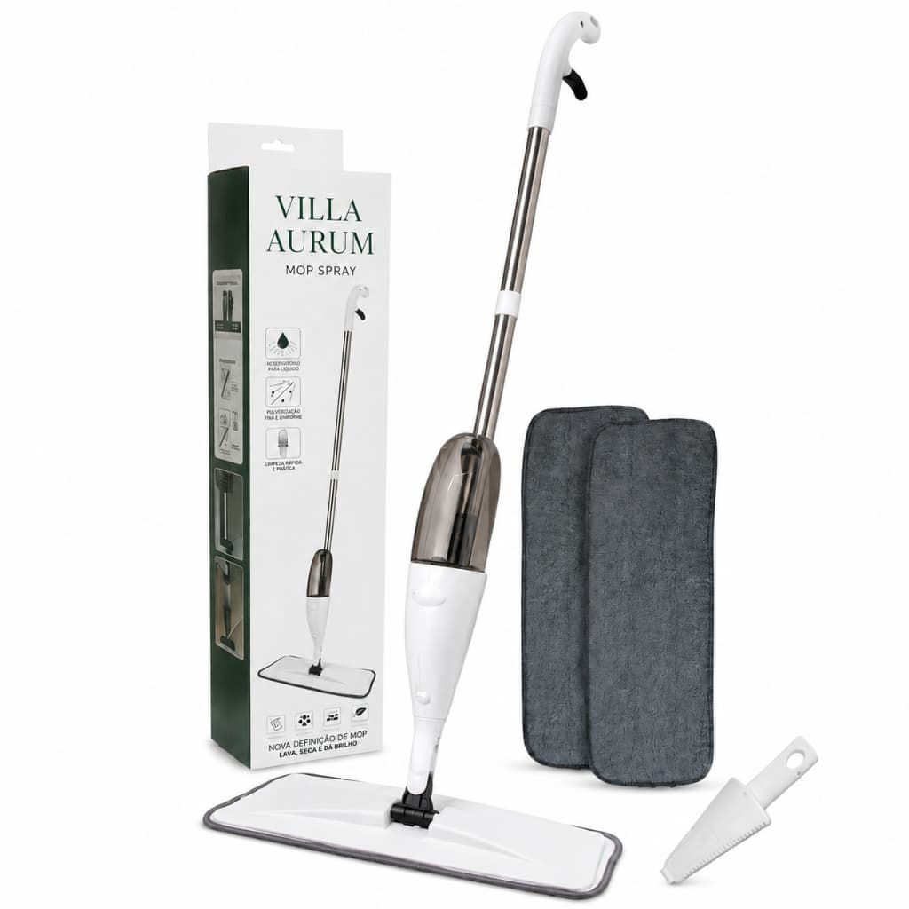 Mop Spray PRO Magico Esfregão Com Reservatório Microfibra 360 Graus + Refil extra