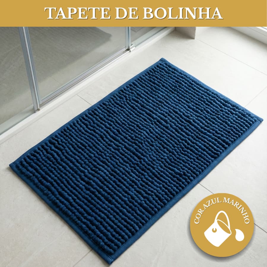 Tapete Banheiro Dedinho Premium 60x40 Bolinha Macio Antiderrapante Alta Absorcao Conforto E Seguranca