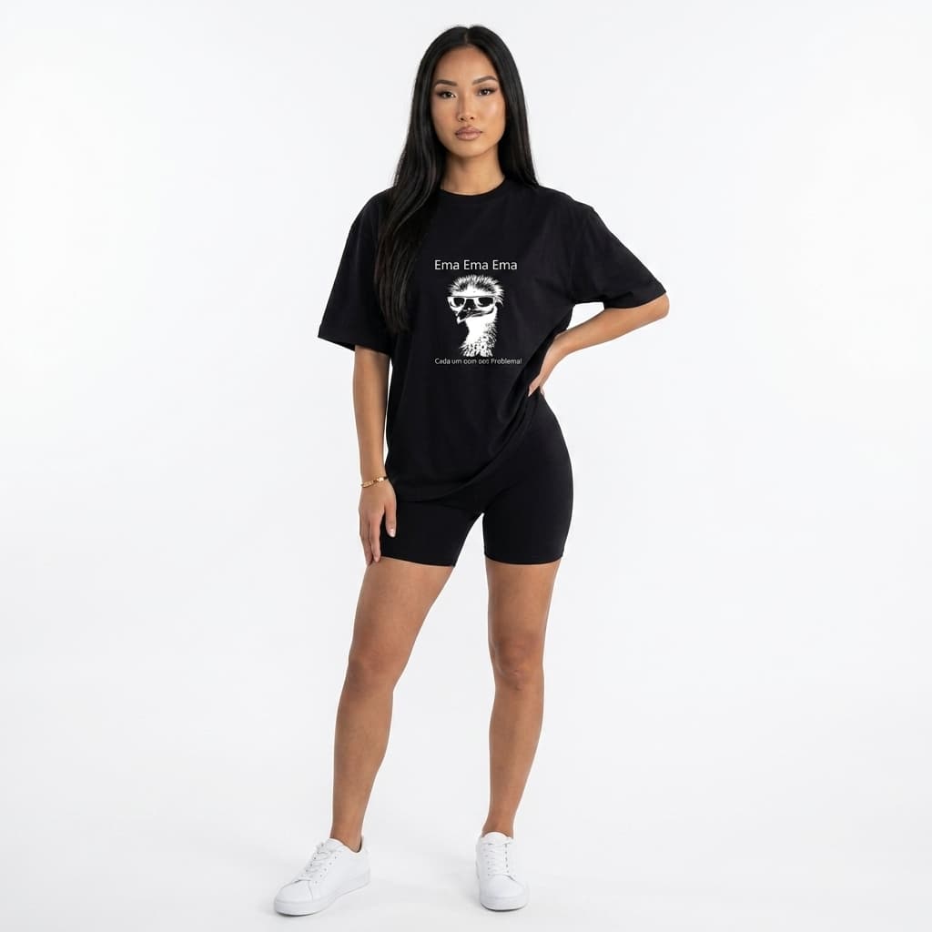 Conjunto Feminino Camiseta Algodão  e Short Suplex Moda Casual Dia a Dia Academia Fitness Atividades ao Ar Livre Hurbano