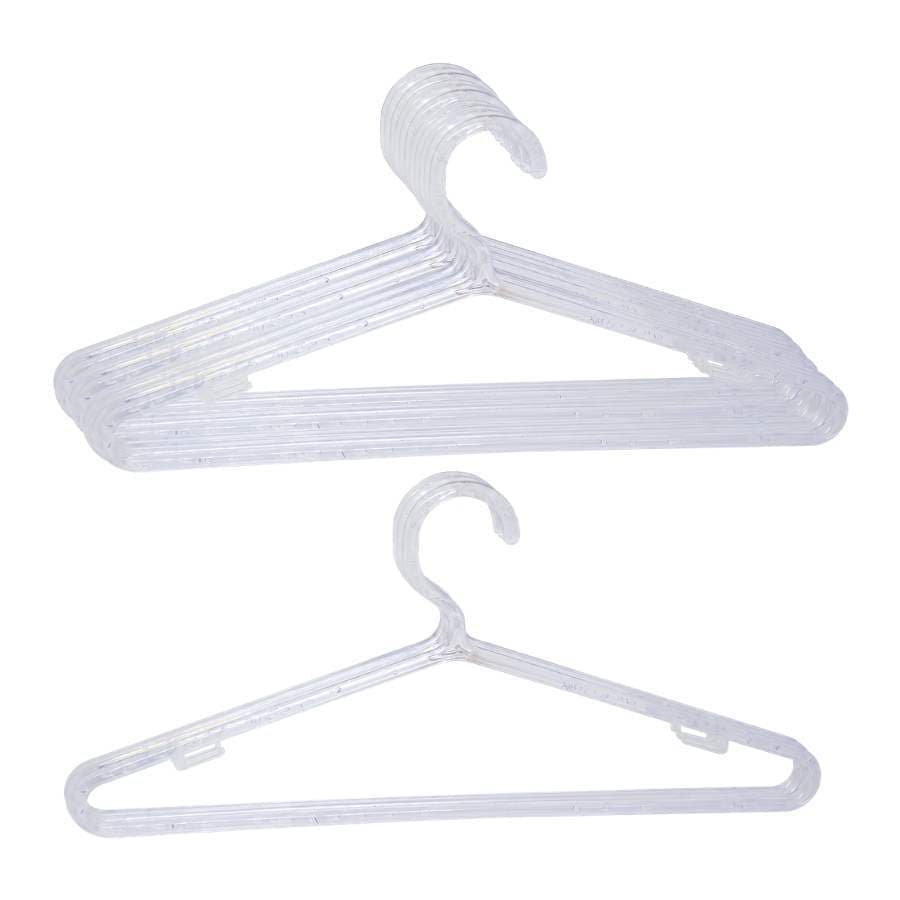 Cabideiro Acrílico Cristal Premium 40cm Kit 120 Cabide Roupa Calça Reforçado Guarda-Roupa