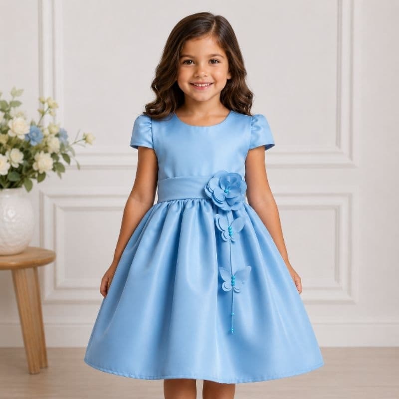 Vestido Infantil Borboleta Festa Daminha