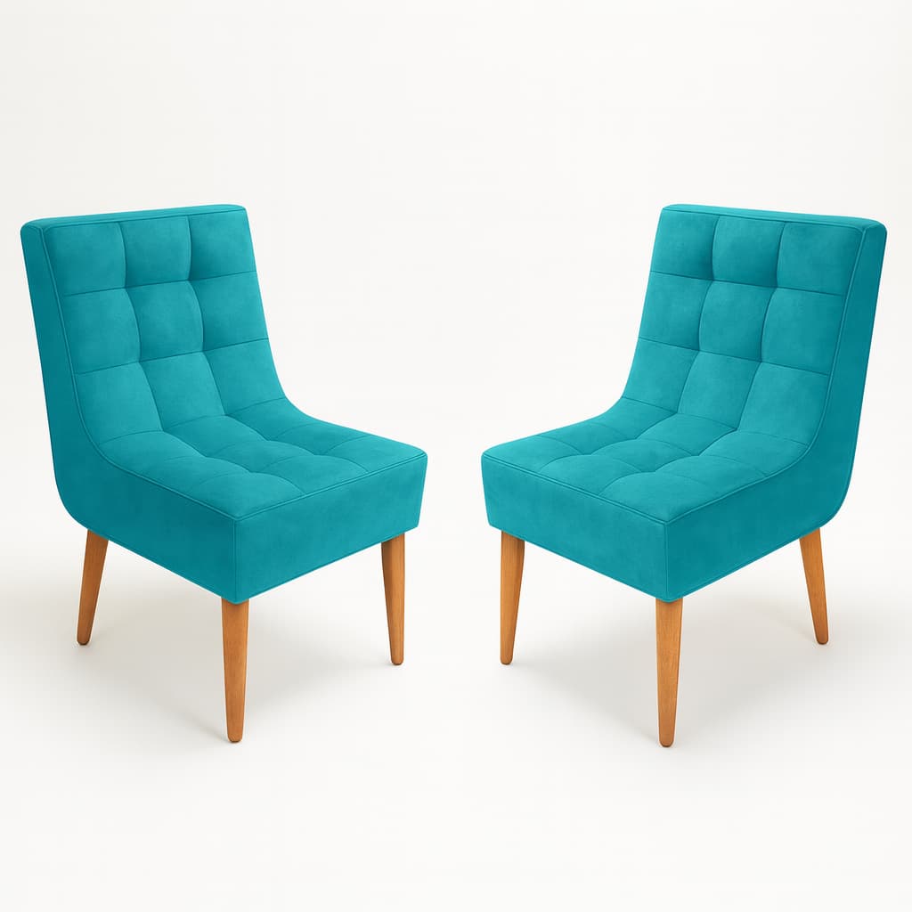 Cadeira Trida Kit 2 Unidades Para Mesa De Jantar Espuma D23 Pés Palito - Trida Moveis