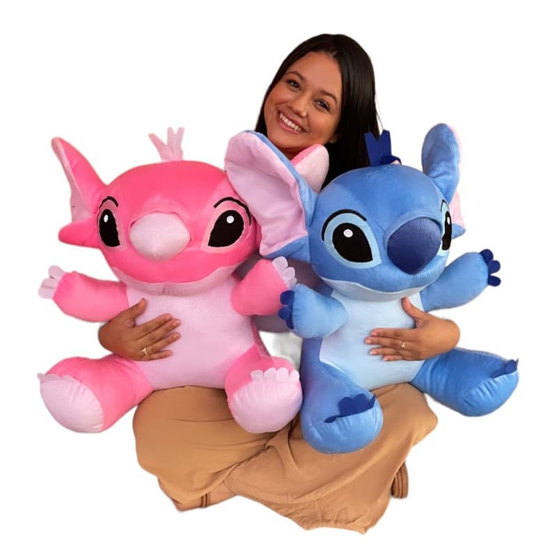 Pelúcia Stitch Grande 45cm Decoração Para Quarto Menina ou Menino Infantil e Adulto Desenho Animado Antialérgico