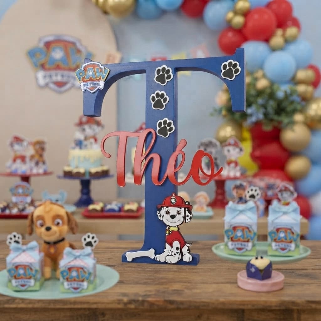 Letreiro 3D Personalizado| Patrulha Canina com Nome – Decoração Infantil