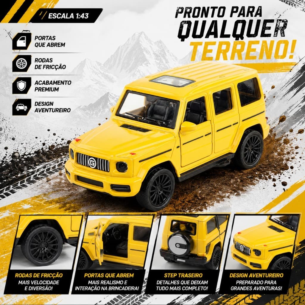 Miniatura Mercedes G-Glass Liga Metálica 1:43 Colecionável Carrinho de Metal Sortido