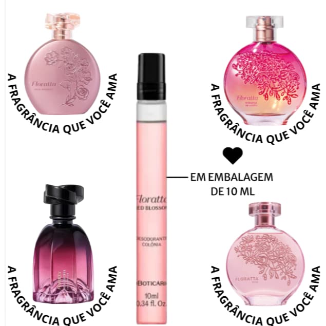 Floratta Rose Bouquet OU Rose Sucrèe Eau de Parfum 10ml Perfume de Bolso
