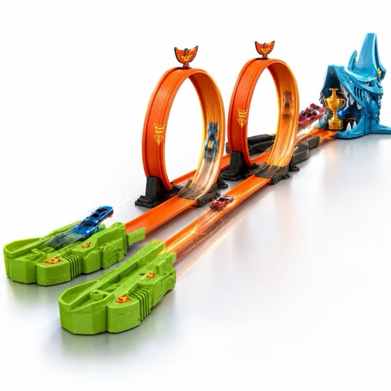 Pista de Corrida Radical Dupla 220cm Tubarão Brinquedo Infantil