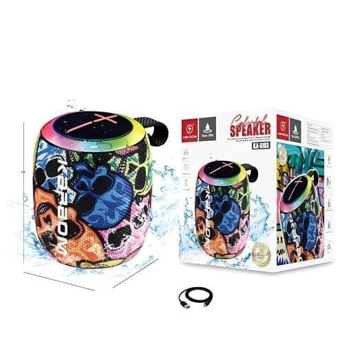 Mini Caixa de Som Bluetooth TWS - Caveira RGB Portátil com Som 10W e Luzes Coloridas