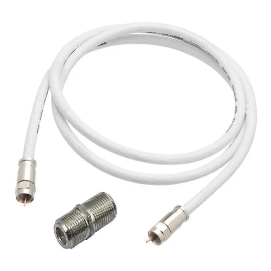 5 metros Cabo de Antena RG6 Para TV Digital,TV assinatura c/Conectores Já Crimpados E emenda
