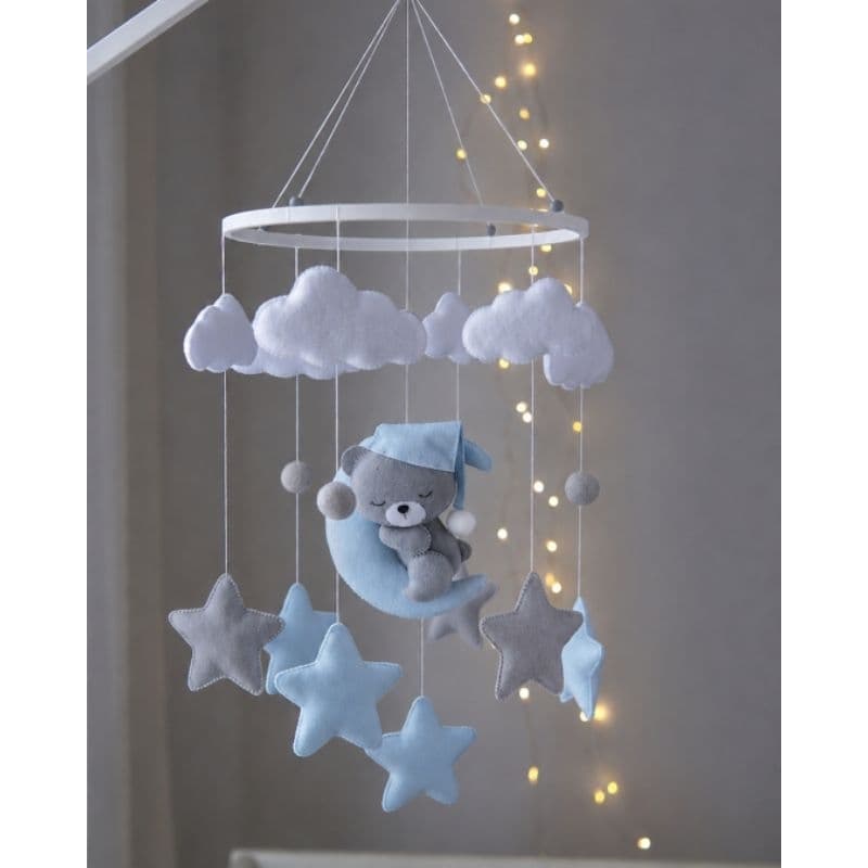 Móbile bebê decoração ursinho Urso dormindo Quarto de bebê