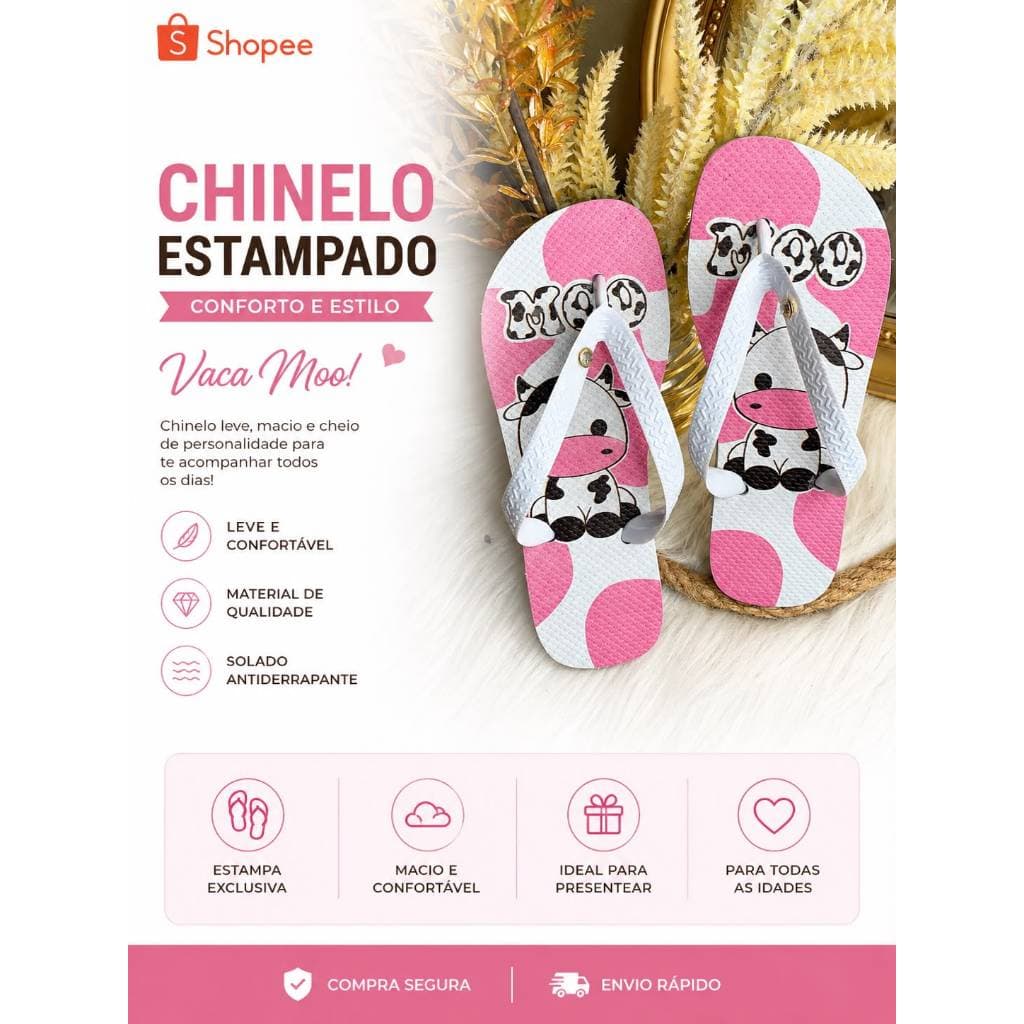 Chinelo havais Feminino Confortável Macio Respirável Anatômico Ortopédico