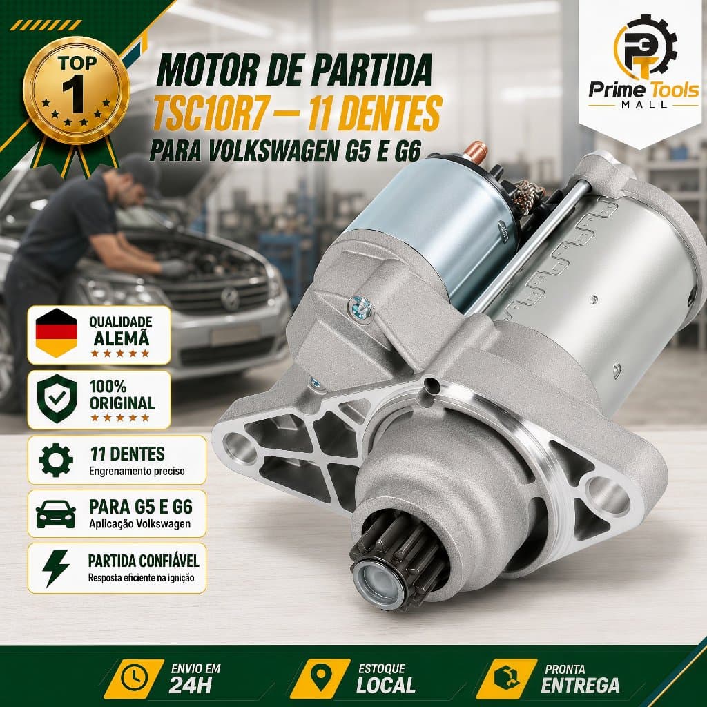 Motor Partida 11 Dentes Gol Fox Voyage Golf Saveiro G5 G6 Spacefox Crossfox