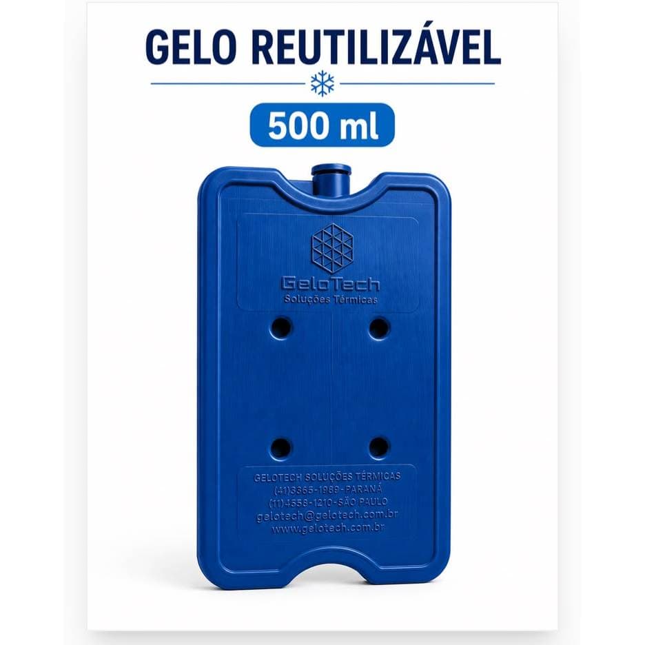 Gelo Reutilizável 550 ML Kit 10 unidades Gelotech não molha até 8 horas gelado bolsa térmica cooler isopor frete grátis