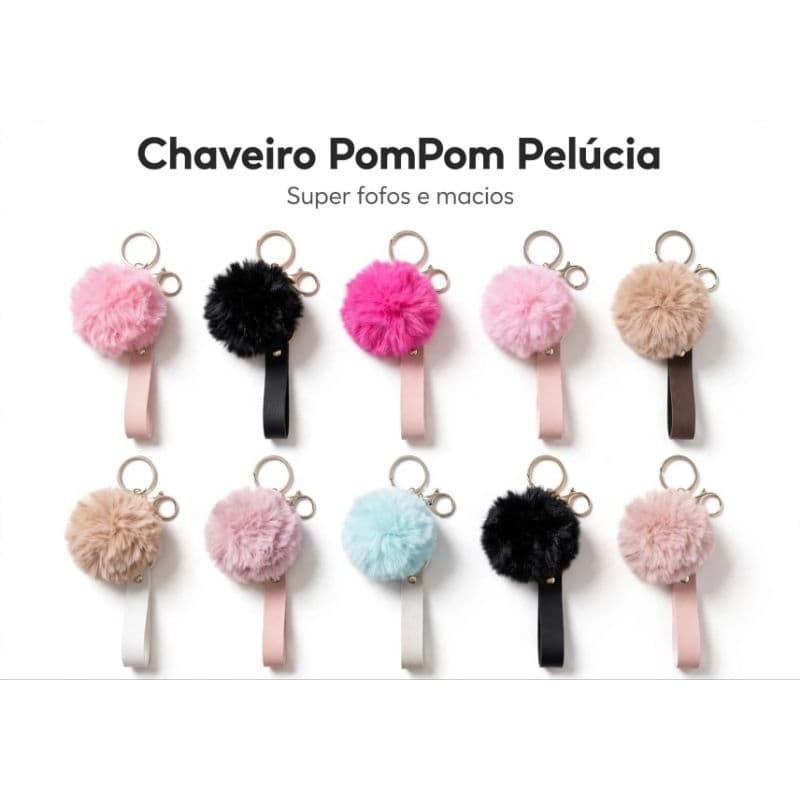 Chaveiro Feminino Pom Pom Presente  Fofinho Acessório Bolsa
