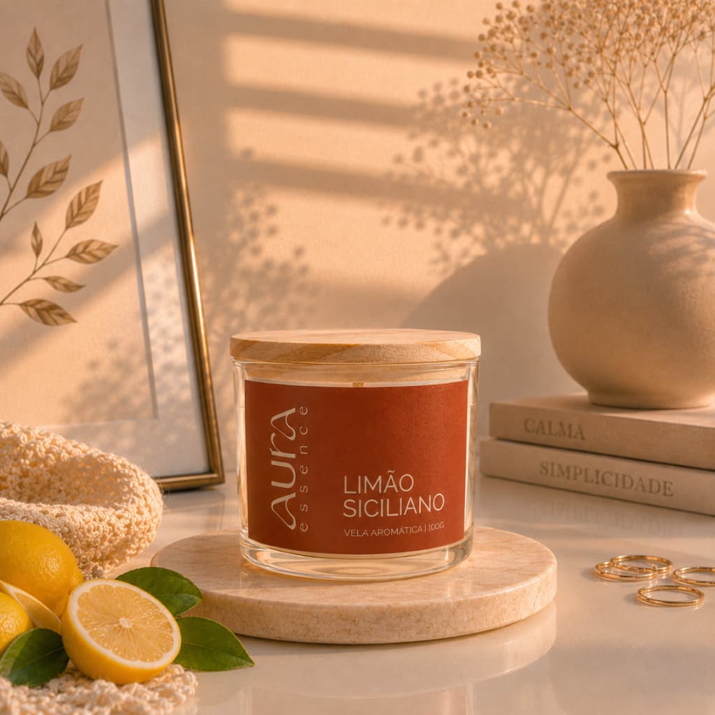 Vela aromática limão siciliano