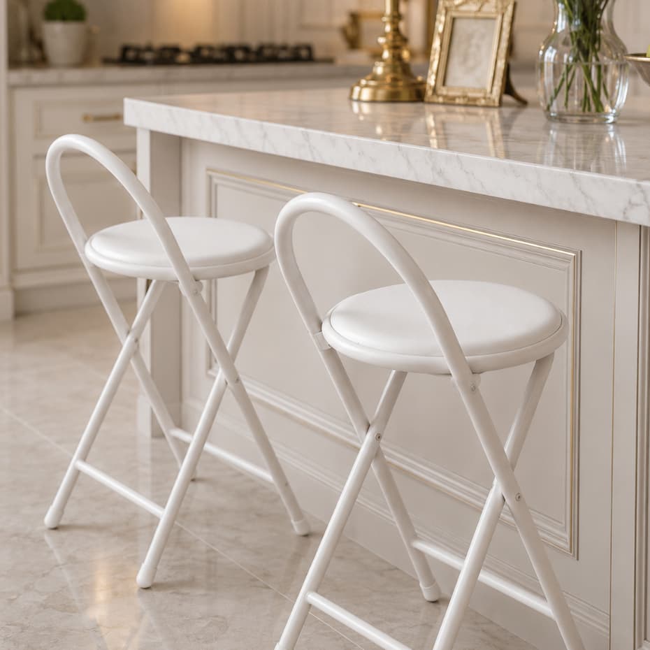 Kit Banquetas Cadeira Baixa 63cm Dobrável Bar Mesa Boteco Preta Estofado Confortável