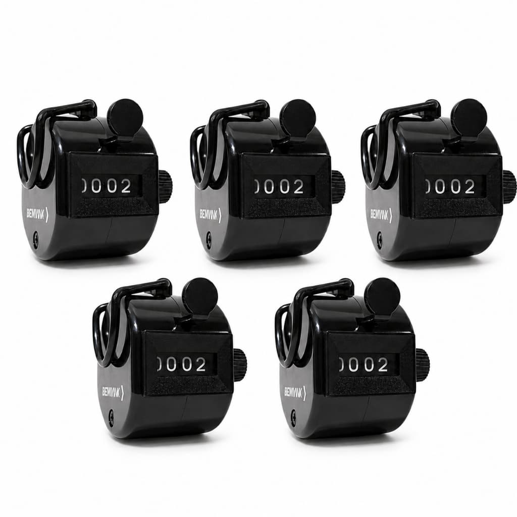 Kit 5 Contadores Manuais Numéricos 4 Dígitos | Contador de Pessoas, Eventos, Estoque e Inventário