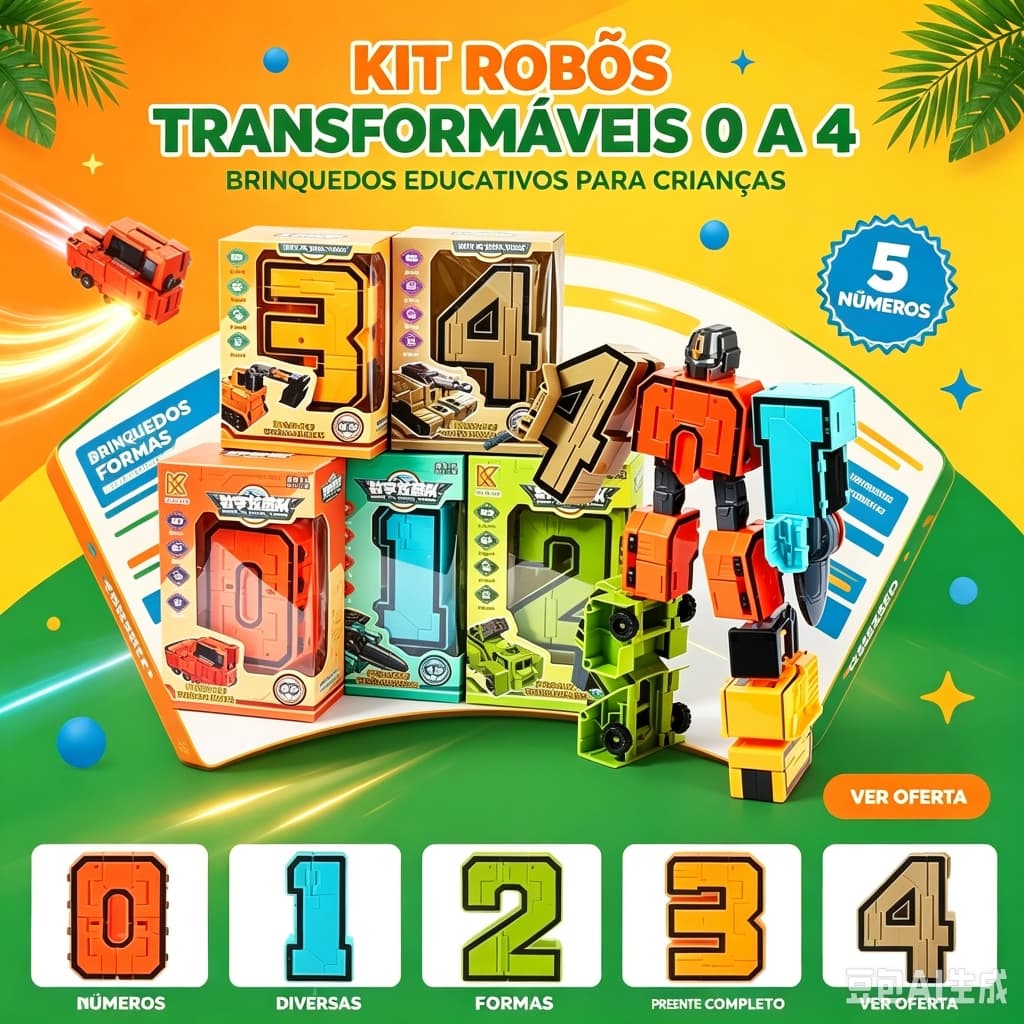 10 Números 0-9 Transformers Digital Robot Deformação Ação Brinquedos para Crianças