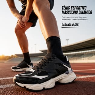 Tênis masculino vai com tudo. Literalmente! GARANTA JÁ O SEU