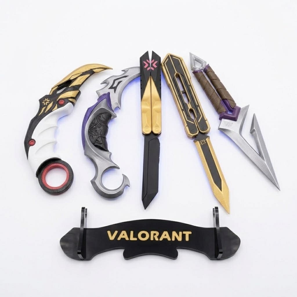Todas Faca valorant 3D Plástico Colecionável Setup Gamer Cosplay Enfeite De Mesa Impressão 3D Vários Modelos