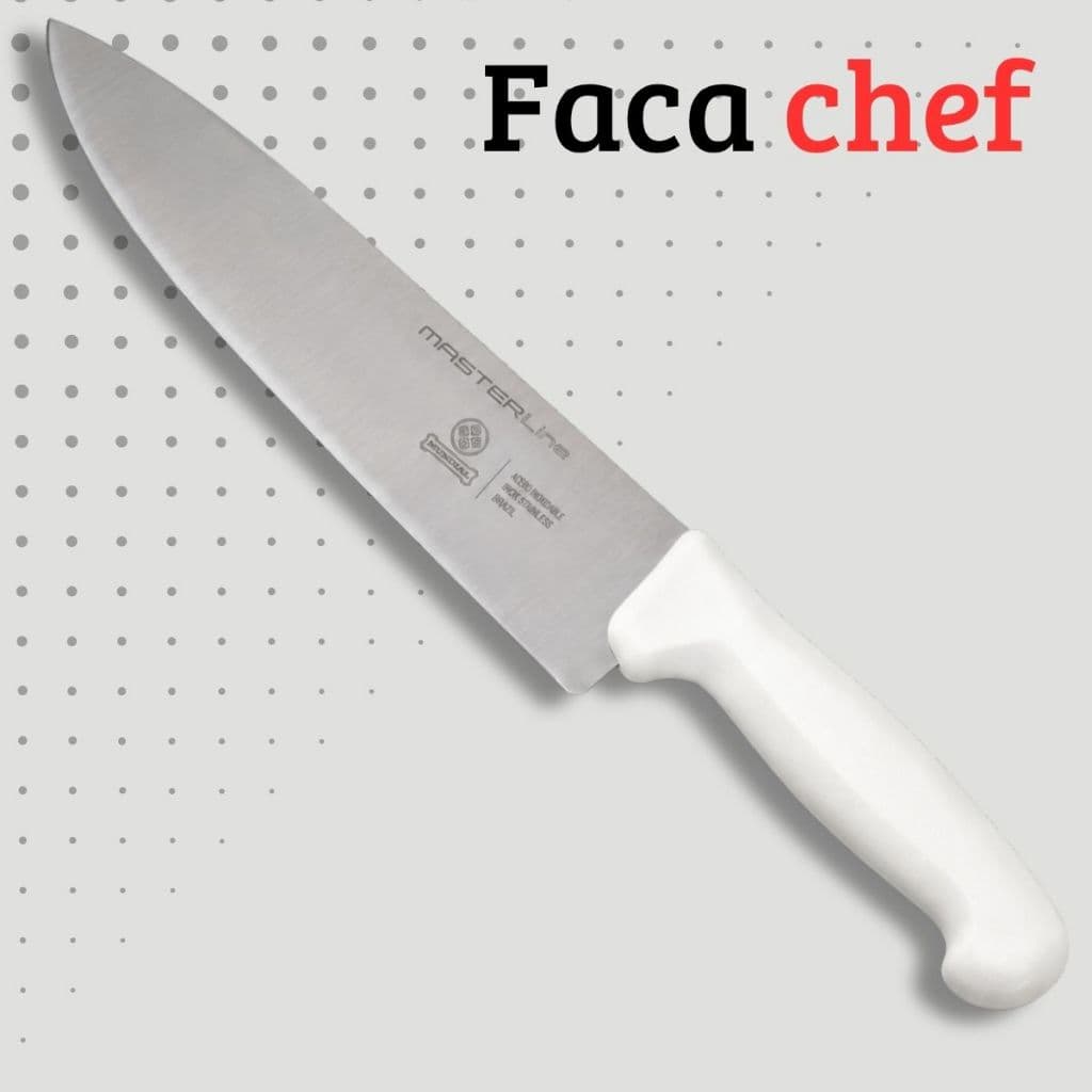 Faca De Cozinha 8 Polegadas 34CM Profissional Aço Inox Carnes Legumes e Frutas Faca Chef
