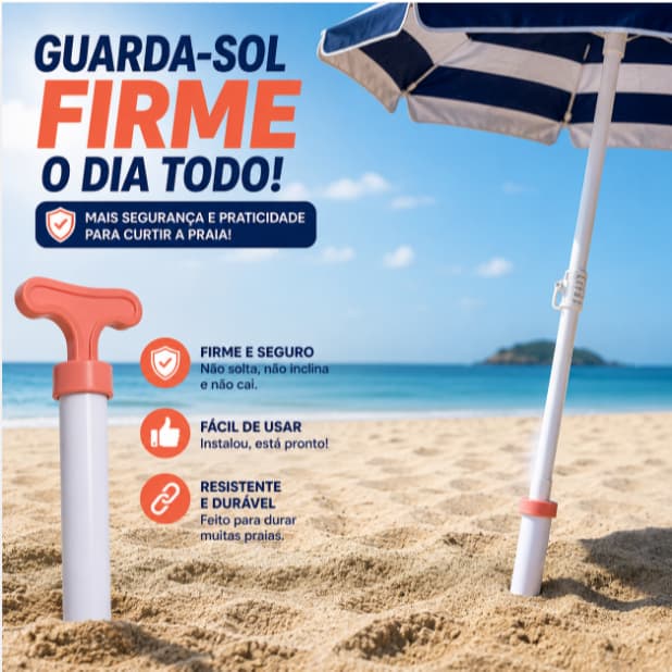 Saca Areia para Guarda Sol Praia Fixador Suporte Perfurador Universal Resistente