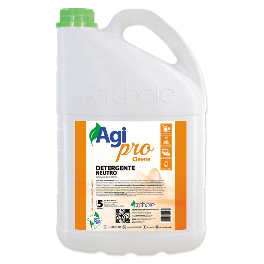 Detergente Neutro Concentrado Cleene Agipro 5 Litros
