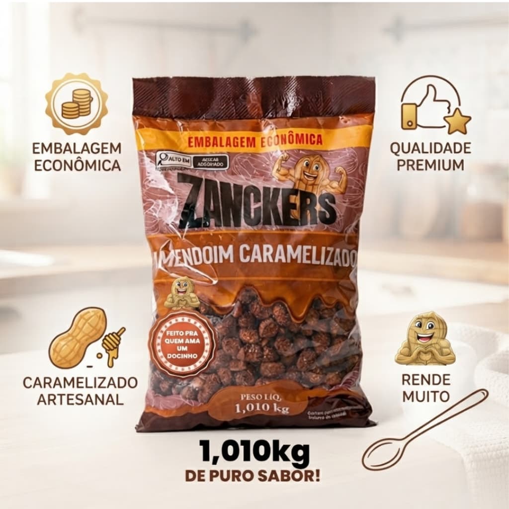 Amendoim Caramelizado  Crocante Zanckers Premium 1,010kg