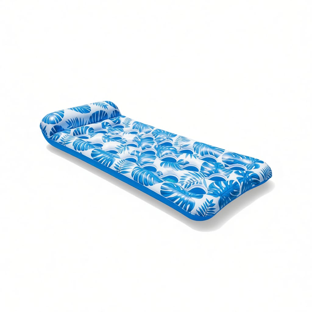 Colchão Inflável Piscina Perfurado 70x150x24cm Cama Flutuante Adulto Boia Verão Praia Azul Rosa