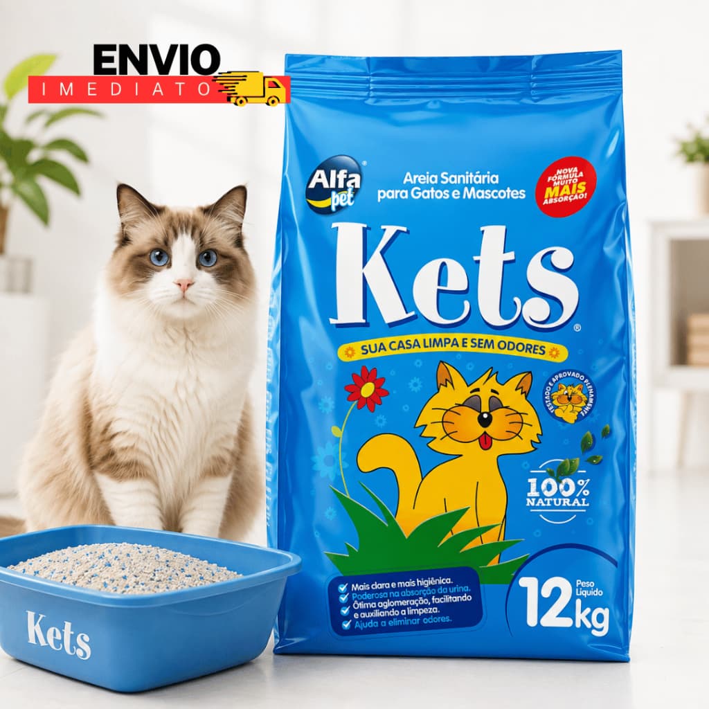Areia p/ Gatos Kets 12kg Super Econômica Promoção - Envio Imediato
