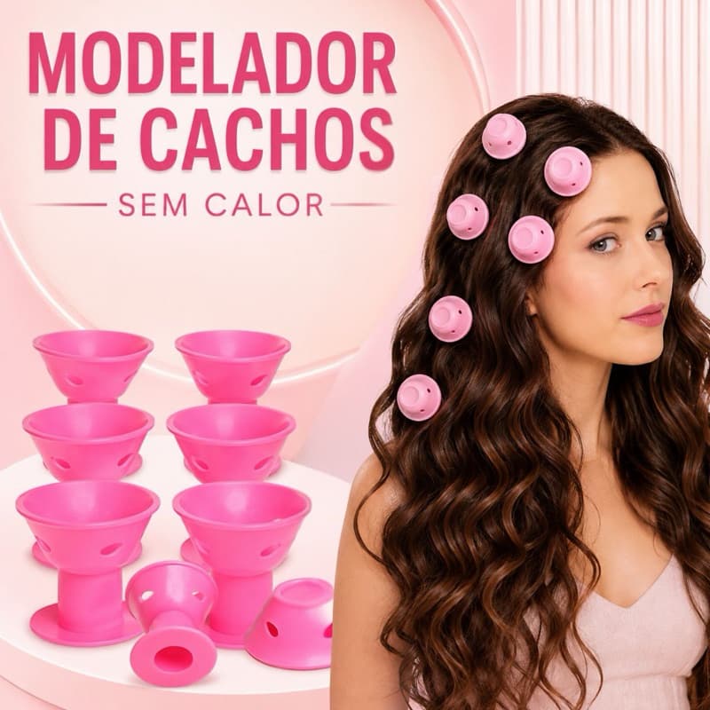 MODELADOR DE CACHOS SEM CALOR BOBES DE CABELO BOBS MÁGICOS COGUMELO ROLOS DE SILICONE ONDAS E CACHOS