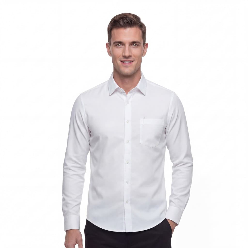 Camisa Social Masculino Manga Longa Bolso Não Amassa Camisa Masculina Social Elastano Premium Não Molha