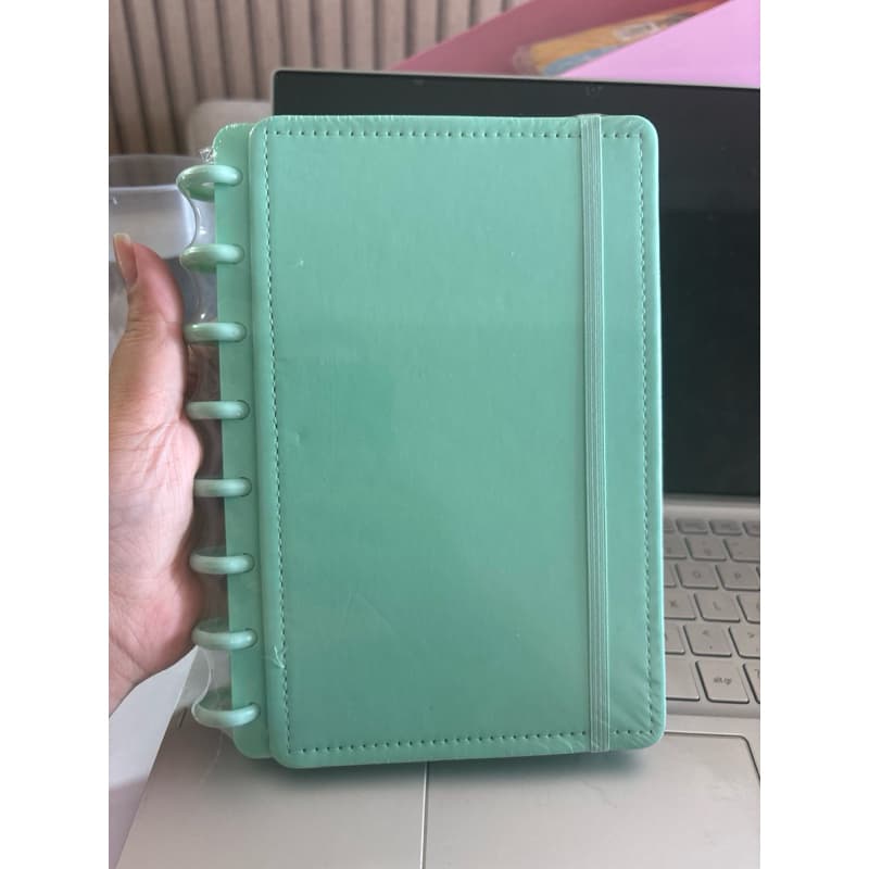 Caderno De Discos Inteligente Capa Dura 80 Folhas Pautadas Escolar Planner tamanho pequeno