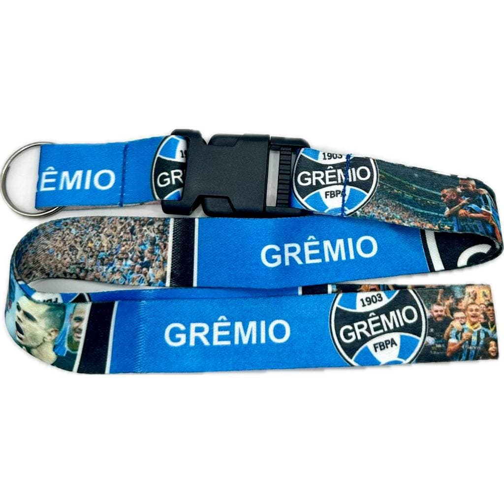 Chaveiro Cordão De Pescoço Grêmio Imortal Com Fecho Engate Removível Moto E Carro