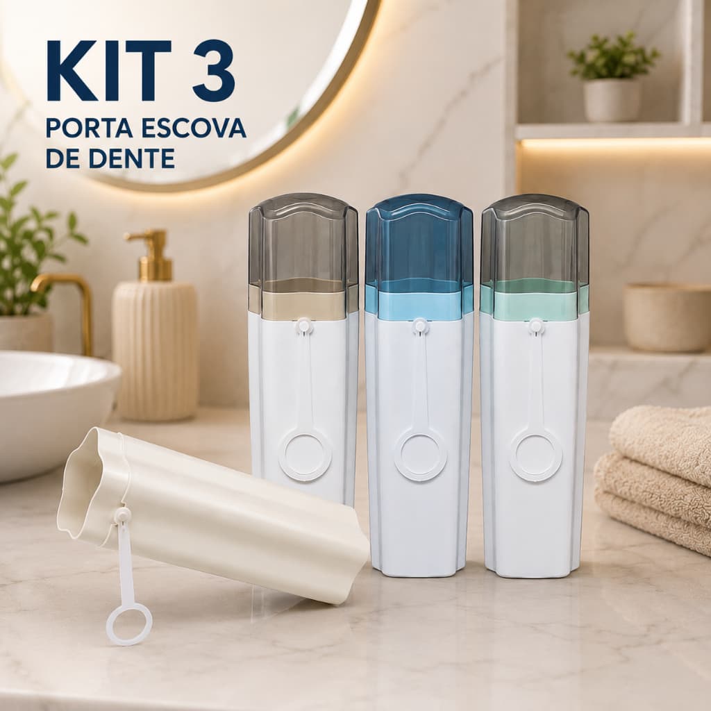 Porta Escova / Estojo Dental De Plastico Estrela Com Tampa Porta Lápis Maquiagem