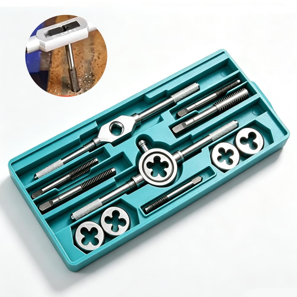 Kit Rosqueador Manual 12 Peças M6-M12 | Macho Tarraxa Aço Reforçado Para Oficina Mecânica