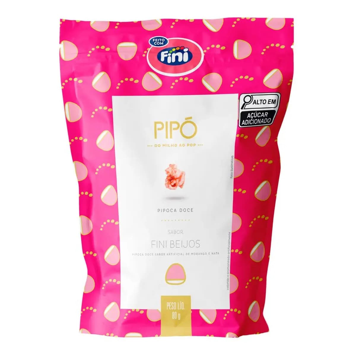 Sache Pipoca Doce Sabor Fini Beijos 80G Produto Original Lacrado