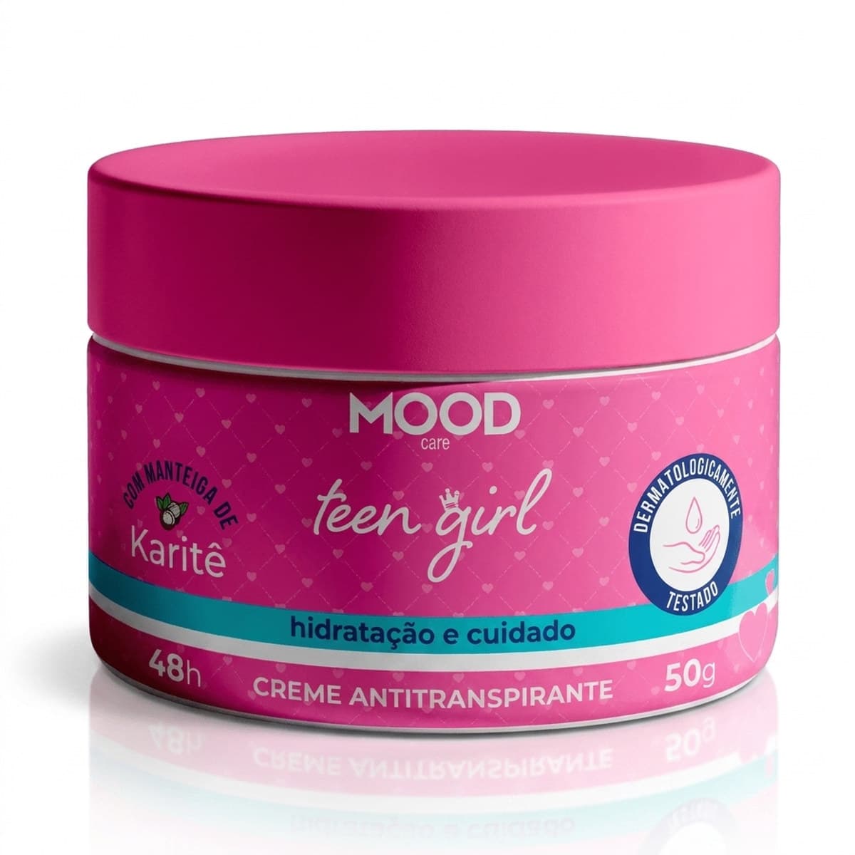 Desodorante em Creme Antitranspirante Mood Teen Girl 50g Dermatologicamente Testado para Proteção