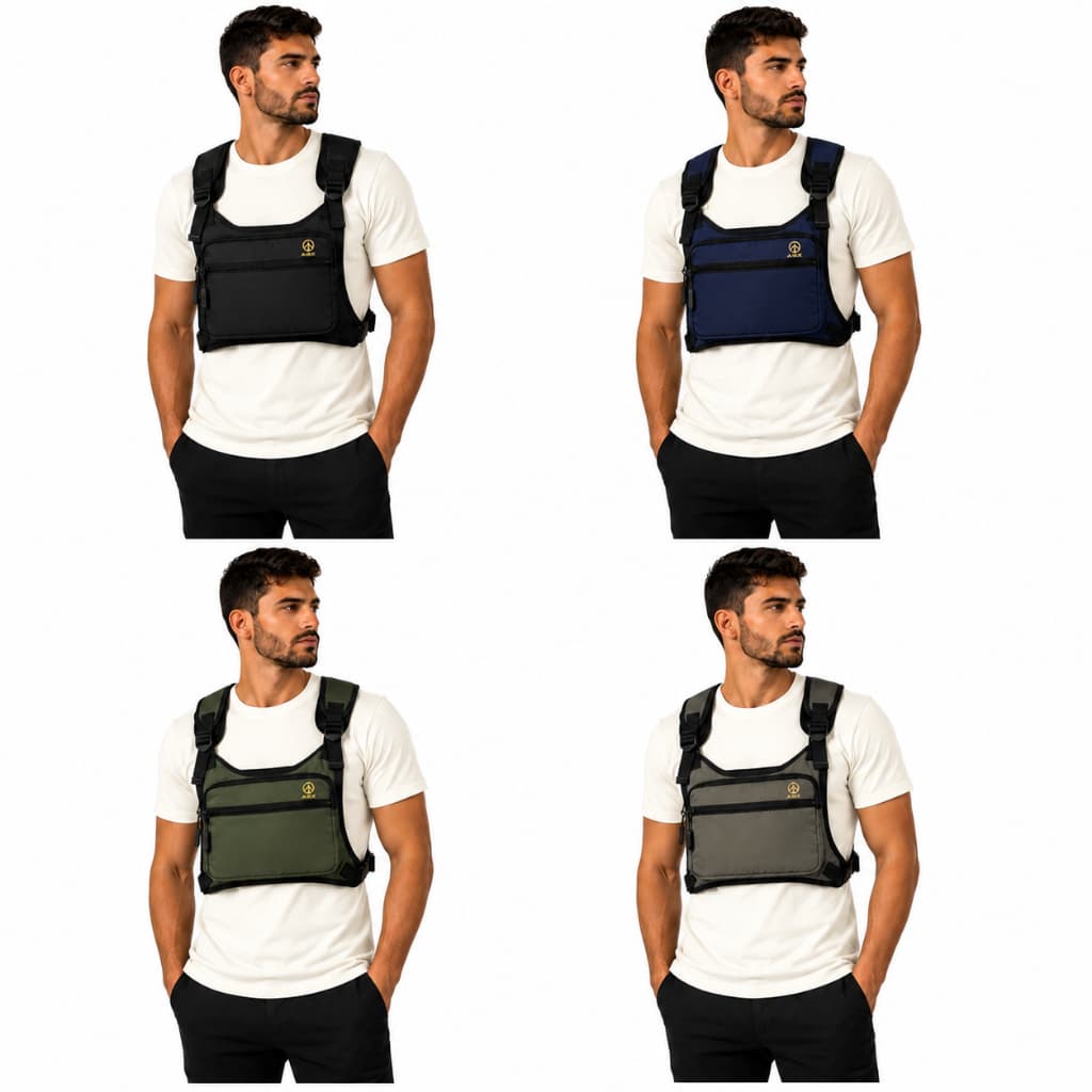 Pochete Peitoral Masculina Colete Tático Pochete Motoqueiro