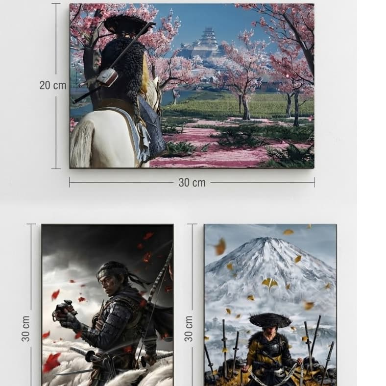 Kit Quadro Gamer HD Premium - Ghost of Tsushima Yotei PS5
