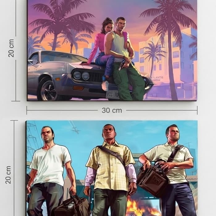 Kit Quadro Gamer HD Premium - GTA VI V San Andreas Grove Street