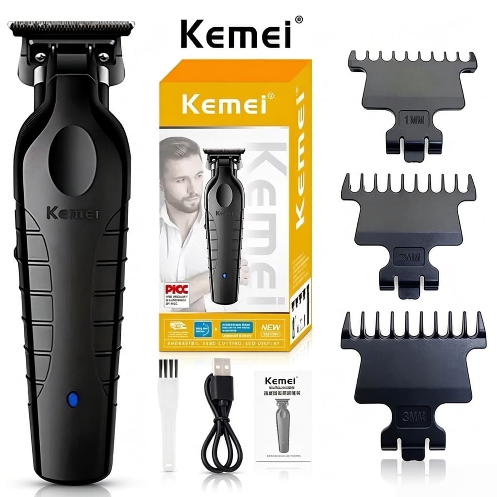 Kemei KM-2299 e KM-8602 Aparador de Cabelo Barba Acabamento com Precisão Profissional Alta Durabilidade Bivolt