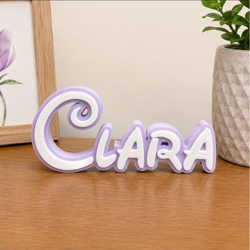 💜 Nome Clara Decorativo para Quarto Infantil Enfeite de Mesa Decoração Menina Bebê Presente Maternidade Delicado