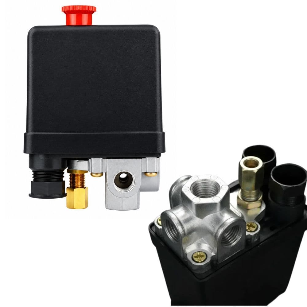 Pressostato Compressor De Ar Automático Botão 80-120 4 Vias